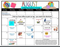 BPA of Orange 2020-2021 Calendar - August 